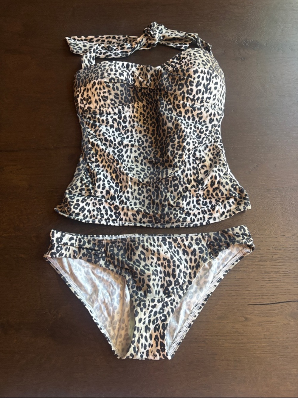 Tommy Bahama Leopard Print Tankini - Tan and Black